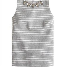 J. Crew Gray and White Striped Tank Top